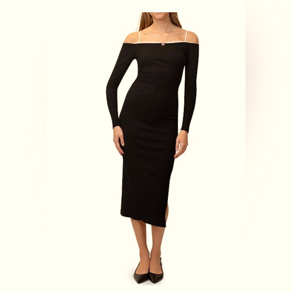 Juniors' Madden Girl Off The Shoulder Lace Trim Maxi Dress